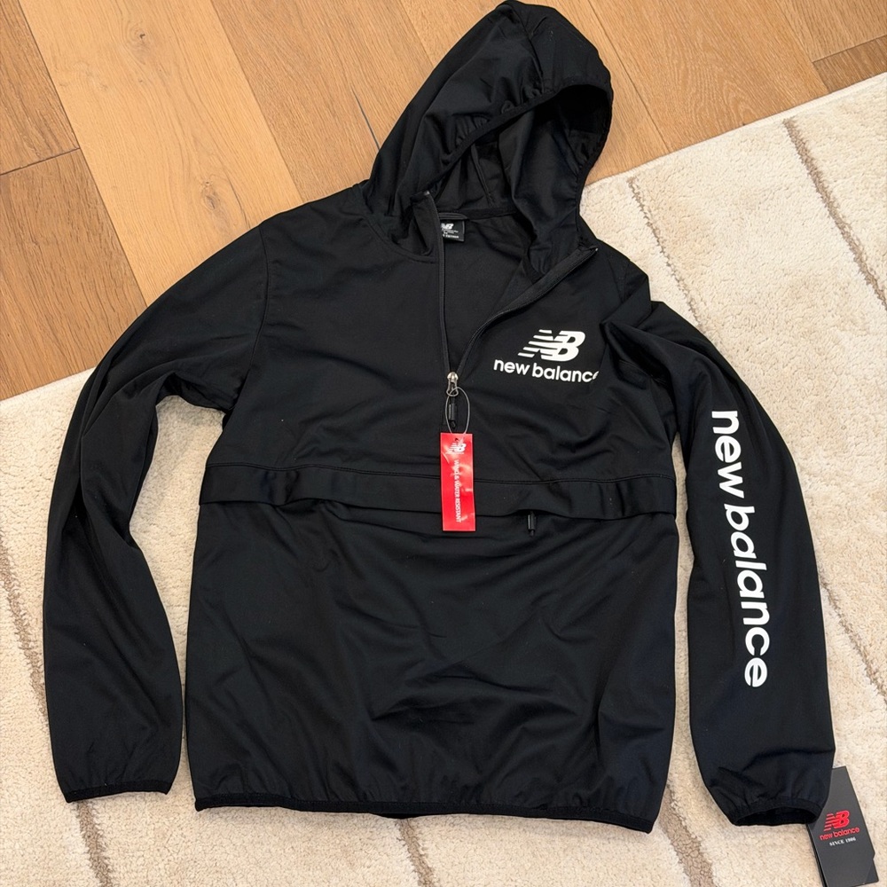 New Balance Men's Black Windbreaker Jacket
